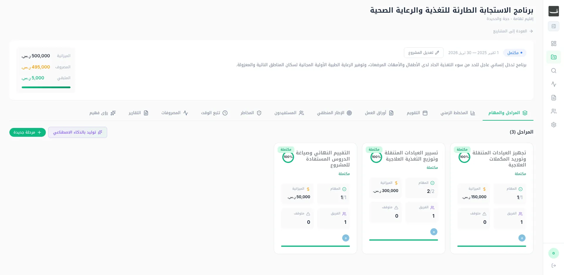 نظام إدارة ومتابعة المشاريع التنموية | فهيم — 2